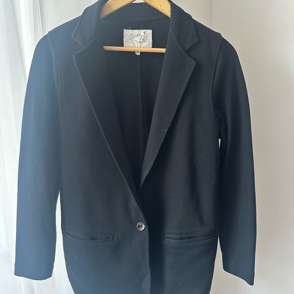 NWOT Grey State Black Single-Button Blazer Jacket